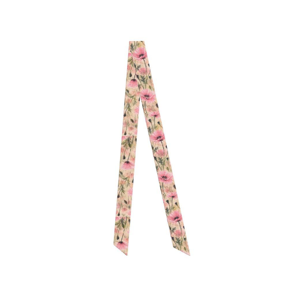 Pink Garden Floral Silk Hair Scarf