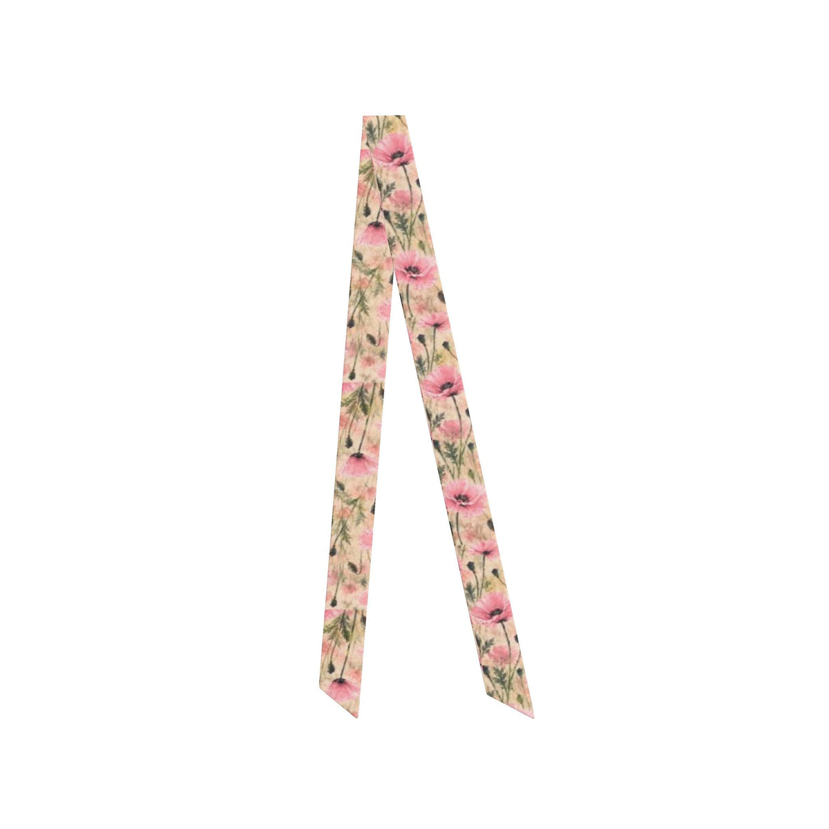 Pink Garden Floral Silk Hair Scarf