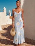 Poppy Blue Silk Slip Dress